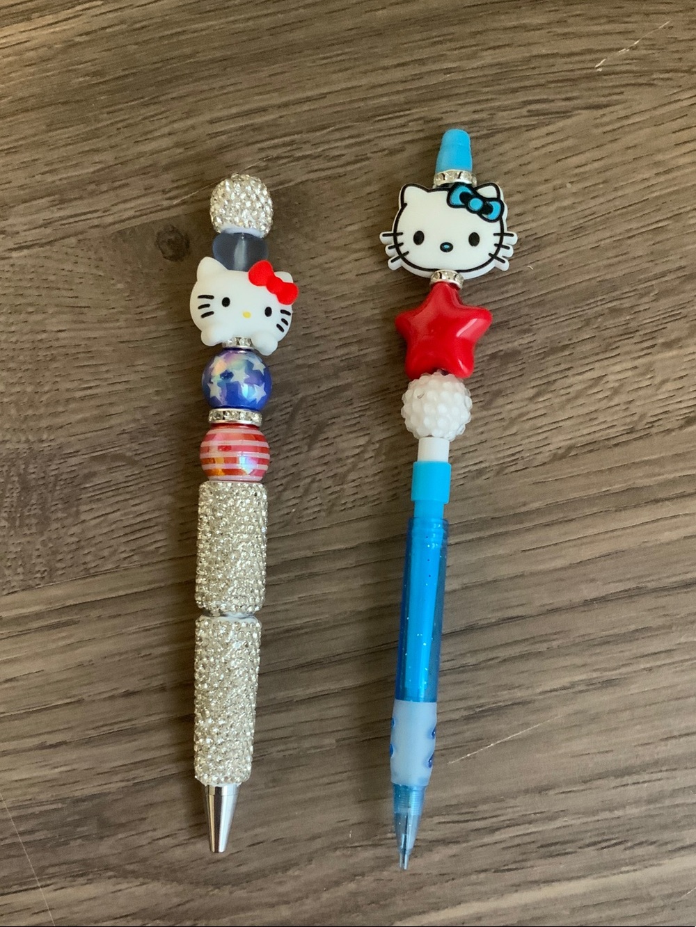 Hello Kitty Blue and White Bead Pens